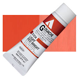 Holbein Acrylic Gouache - Light Red Bright, 40 ml tube and swatch