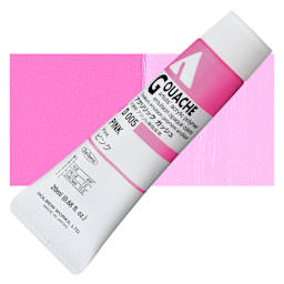 Holbein Acrylic Gouache - Pink, 20 ml tube and swatch