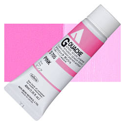 Holbein Acrylic Gouache - Pink, 40 ml tube and swatch