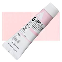 Holbein Acrylic Gouache - Pale Pink, 20 ml tube and swatch