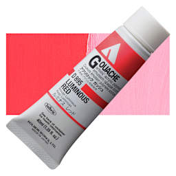 Holbein Acrylic Gouache - Luminous Red, 40 ml tube and swatch