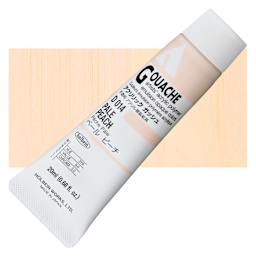 Holbein Acrylic Gouache - Pale Peach, 20 ml tube and swatch