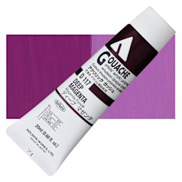 Holbein Acrylic Gouache - Deep Magenta, 20 ml tube and swatch