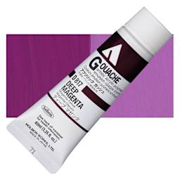 Holbein Acrylic Gouache - Deep Magenta, 40 ml tube and swatch