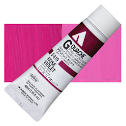 Holbein Acrylic Gouache - Rose Violet, 40 ml tube and swatch