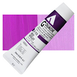 Holbein Acrylic Gouache - Red Violet, 20 ml tube and swatch