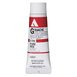 Holbein Acrylic Gouache – Pure Red, 40 ml tube