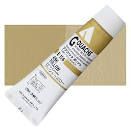 Holbein Acrylic Gouache - Ash Yellow, 20 ml tube and swatch