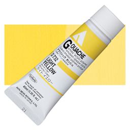 Holbein Acrylic Gouache - Light Yellow, 40 ml tube and swatch