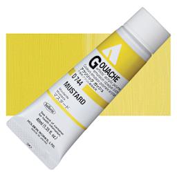 Holbein Acrylic Gouache - Mustard, 40 ml tube and swatch