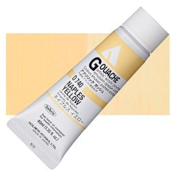 Holbein Acrylic Gouache - Naples Yellow, 40 ml tube and swatch