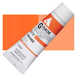 Holbein Acrylic Gouache - Orange, 40 ml tube and swatch