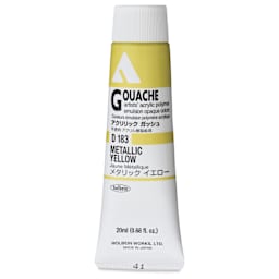Holbein Acrylic Gouache - Metallic Yellow, 20 ml tube