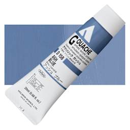 Holbein Acrylic Gouache - Ash Blue, 20 ml tube and swatch