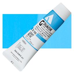 Holbein Acrylic Gouache - Light Blue, 20 ml tube and swatch
