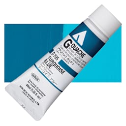 Holbein Acrylic Gouache - Turquoise Blue, 40 ml tube and swatch