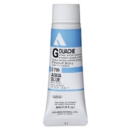 Holbein Acrylic Gouache - Aqua Blue, 40 ml tube