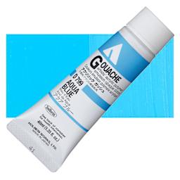 Holbein Acrylic Gouache - Aqua Blue, 40 ml tube and swatch