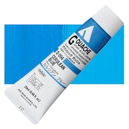 Holbein Acrylic Gouache - Cerulean Blue, 20 ml tube and swatch
