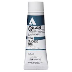 Holbein Acrylic Gouache - Peacock Blue, 40 ml tube