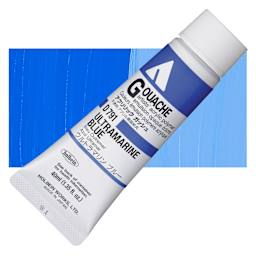 Holbein Acrylic Gouache - Ultramarine Blue, 40 ml tube and swatch