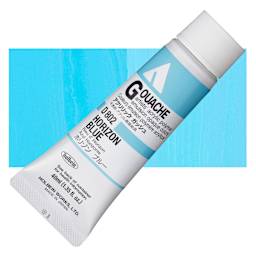 Holbein Acrylic Gouache - Horizon Blue, 40 ml tube and swatch