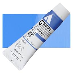 Holbein Acrylic Gouache - Smalt Blue, 20 ml tube and swatch