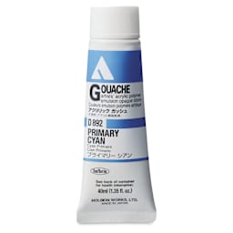 Holbein Acrylic Gouache – Primary Cyan, 40 ml tube