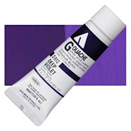 Holbein Acrylic Gouache - Deep Violet, 40 ml tube and swatch