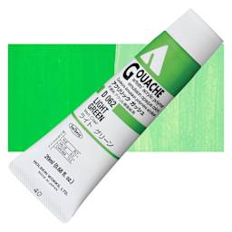 Holbein Acrylic Gouache - Light Green, 20 ml tube and swatch
