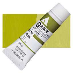 Holbein Acrylic Gouache - Olive, 40 ml tube and swatch