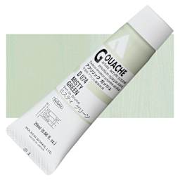Holbein Acrylic Gouache - Misty Green, 20 ml tube and swatch