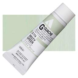 Holbein Acrylic Gouache - Misty Green, 40 ml tube and swatch