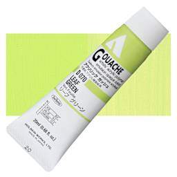 Holbein Acrylic Gouache - Leaf Green, 20 ml tube and swatch