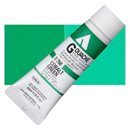 Holbein Acrylic Gouache - Cobalt Green, 40 ml tube and swatch