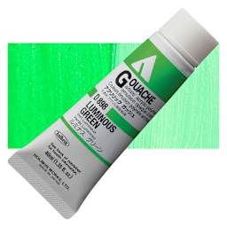 Holbein Acrylic Gouache - Luminous Green, 40 ml tube and swatch
