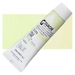 Holbein Acrylic Gouache - Pale Lime, 20 ml tube and swatch