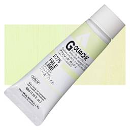 Holbein Acrylic Gouache - Pale Lime, 40 ml tube and swatch
