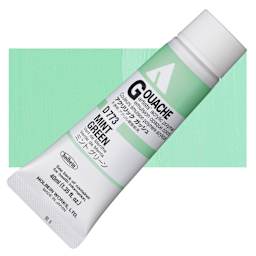 Holbein Acrylic Gouache - Mint Green, 40 ml tube and swatch