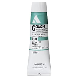 Holbein Acrylic Gouache - Metallic Green, 20 ml tube