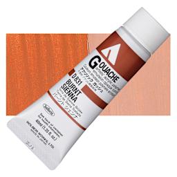 Holbein Acrylic Gouache - Burnt Sienna, 40 ml tube and swatch