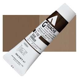 Holbein Acrylic Gouache - Raw Umber, 20 ml tube and swatch