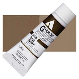 Holbein Acrylic Gouache - Raw Umber, 40 ml tube and swatch