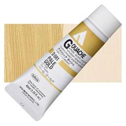 Holbein Acrylic Gouache - Pale Gold, 40 ml tube and swatch