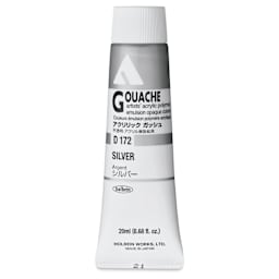 Holbein Acrylic Gouache - Silver, 20 ml tube