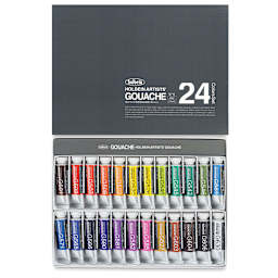 Holbein Artists' Gouache - Set of 24, Assorted Colors, 15 ml Tubes