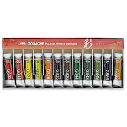 Holbein Irodori Artist Gouache - Autumn, Set of 12, 15 ml, Tubes 