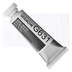 Holbein Artists' Gouache - Zinc White, 15 ml tube and swatch