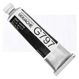 Holbein Artists' Gouache - Zinc White, 60 ml tube and swatch