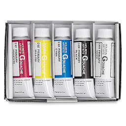 Holbein Artists' Gouache - Set of 5, Artists' Primary Colors, 15 ml Tubes